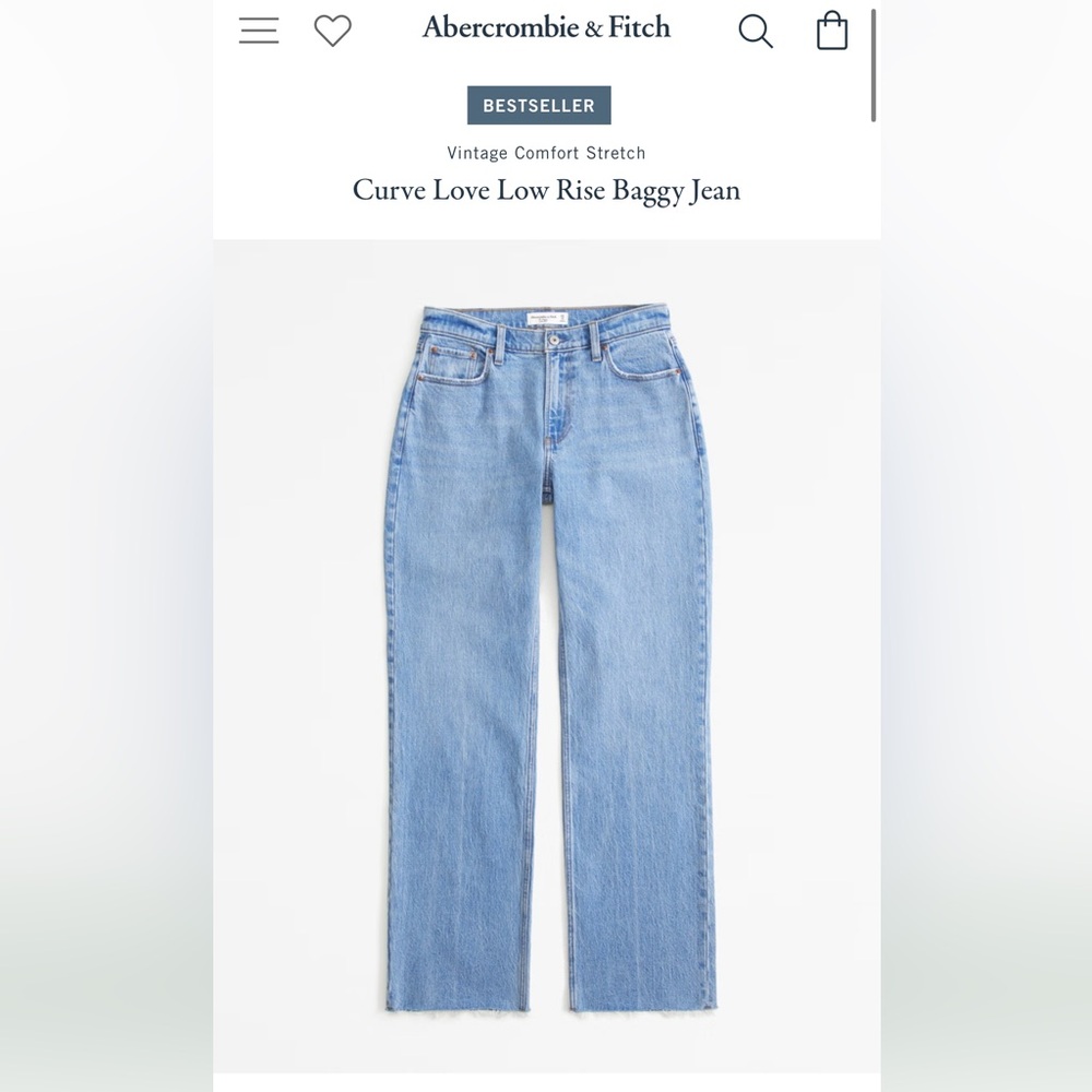 Abercrombie Low Rise Curve Love Baggy Jeans